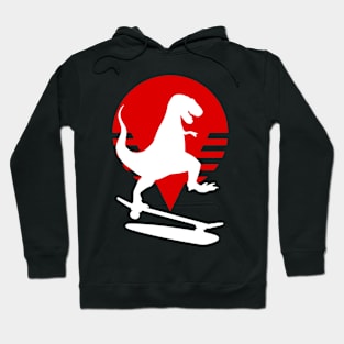 Dinosaur skateboarding skater skating shredding logo Hoodie